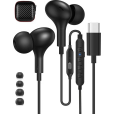 USB C Headphones Karaoke Earphones for iPhone 15 Samsung A55 A35 A54 A34 S24, In-Ear Headphones USB C Connection Magnetic USB C Headset Type C Headphones for Tiktok, Broadcasting, Recording, YouTube,