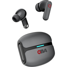 OBA - ProX3 Bluetooth Headphones 5.3 Wireless In Ear Stereo ENC Noise Cancellation, 30 Hours Sports, IPX4 Waterproof Game Mode, Music Touch Control, USB-C, Black