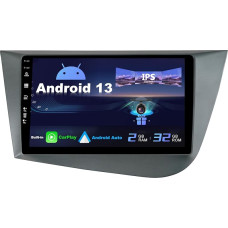 SXAUTO Android 12 IPS Car Radio Suitable for Seat Leon MK2 (2005-2012) - Built-in Carplay/Android Car - Reversing Camera Free - 2G + 32G - Steering Wheel Control WiFi DAB Fast Boot 4G BT5.0-2 DIN 9