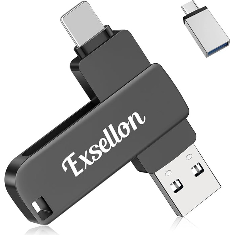 Exsellon 64 GB USB Stick for Phone, Pad, Android, PC, Tablet, Mac, Memory Stick Phone USB Stick for Expanding Memory for Photos and Videos