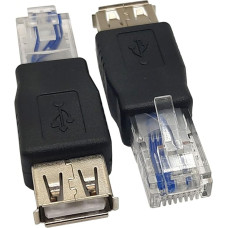 Haokiang AF-RJ45 USB 2.0 moteriškos lyties į Ethernet RJ45 vyriškos lyties AF-8P8C vyriškos lyties USB perdavimo tinklo jungties adapteris