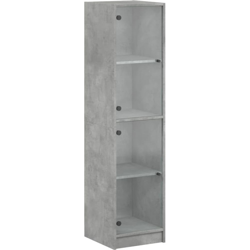 vidaXL Highboard, šoninė spintelė su stiklinėmis durelėmis, spintelė su daug vietos, spinta, komoda, aukšta spintelė, svetainė, miegamasis, betonas