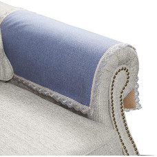 MINJIATEX Sofos porankių dangteliai, neslystantys nėrinių sofos porankių dangteliai, 2 skalbiamų gyvenamųjų kambarių atlošo porankių apsauga, skirta odinės sofos porankių dangteliui (JYS Blue)