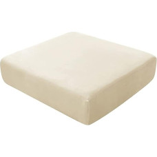 GEBIN Sofos sėdynės pagalvėlės užvalkalas, sofos pagalvėlių užvalkalai, elastingas aksomo užvalkalas sofos sėdynės pagalvei, elastingi sofos užvalkalai, sofos sėdynės užvalkalas, apsauginis sofos užvalkalas (smėlio spalvos, didelis 4 sėdimų vietų)