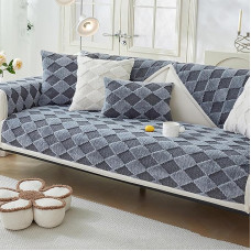 KCCRHIN Paprastas sofos užvalkalas L/U formos sofos užvalkalas 1 2 3 4 sėdimų vietų Sustiprintas pliušinis sofos užvalkalas Neslystantis sofos užvalkalas Sofos apsauga Skalbiamas sofos užvalkalas, mėlynas 70 x 150 cm / 27,6 x 59 coliai