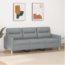 SECOLI 3-vietė sofa, 3-vietė sofa, medžiaginė maža sofa, moderni 3-vietė svečių sofa su porankiu, tiuftuota sofa-lovesa svetainei, miegamajam, biurui ir butui, 180 cm, šviesiai pilka