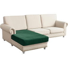 Taque Couchbezug aus Samt, für Sektionalsofas, elastischer L-förmiger Sofasitzbezüge, waschbar, Schonbezug (1 Stück, Weihnachtsgrün)