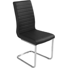 Home4You Sūpynės kėdė Konsolinė valgomojo kambario kėdė dirbtinė oda juoda