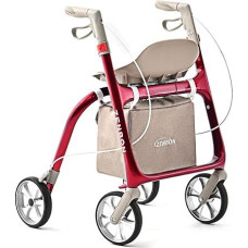 Rollator Foldable and Lightweight with Seat: Rollator Slightly Narrow for Home Handle Height Adjustable - Rollators for Seniors Foldable with 20 cm Tyres for All Terrain