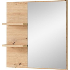 Stella Trading Bari Wall Mirror in Artisan Oak Look, FSC-Certified, Practical Mirror with Shelf for Hallway and Wardrobe, 78 x 80 x 17 cm (W x H x D)
