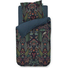 PIP Studio Pavoni Percale Bed Linen Set, Dark Blue, Size 135 x 200 cm