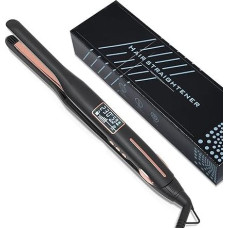 Mini tiesintuvas, profesionalus plaukų tiesintuvas trumpiems plaukams, barzdai ir kirpčiukams, tiesintuvai, garbanojimo ir tiesinimo priemonė, 15S greitas kaitinimas, 80-230 °C, LCD ekranas, 10 mm siauros plokštelės, plaukų stilius