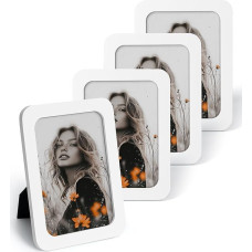 SUMGAR nuotraukų rėmelis 13 x 18 cm Baltas 4 nuotraukų rėmelių rinkinys su apvaliu kampu 13 x 18 Sieniniai arba stalo rėmeliai Dovana šeimai, mamai, tėčiui, močiutei, draugams Velykų, Motinos dienos, Tėvo dienos, gimtadienio proga