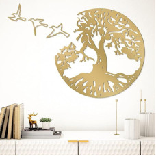 WINUSD 4 Pieces Metal Tree of Life Wall Art Decor, 23 in Large Tree of Life and Birds of Peace Wall Plaque Decorative Garden Art Hanging Sculpture (23 Inches Tree and 3 Pieces Birds)