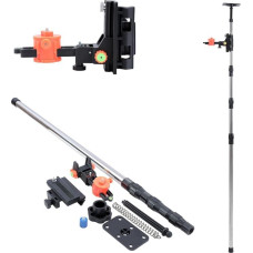 TOPWAY Laser Level Telescopic Pole 115-450cm Stainless Steel Telescopic Levelling Bar Extendable Floor to Ceiling with Bracket and Nylon Bag