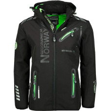 Geographical Norway Rainman Turbo-Dry Vyriška softshell lauko striukė su gobtuvu, Black_green.