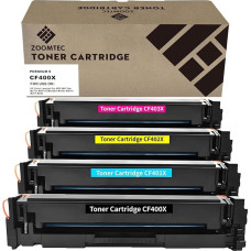 ZOOMTEC suderinama 201X 201A CF400X CF403X CF401X CF402X tonerio kasetė tinka HP Color LaserJet Pro M252dw M252n MFP M277dw M277n M277n M274n spausdintuvams (4 pakuotės)