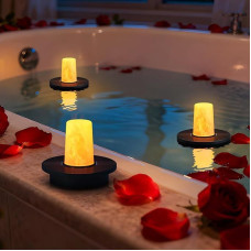 MALUX mini saulės baterijos plūduriuojanti liepsnos šviesa, 3 plūduriuojančių baseinų apšvietimas su realistišku liepsnos efektu, IP66 vandeniui atsparus, saulės baterijos plaukimo šviesa sodui, tvenkiniui, dekoravimui, vejai