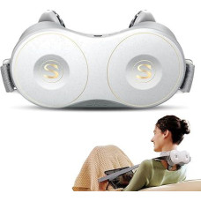 SKG Shiatsu kaklo masažuoklis, H7 pečių kaklo masažuoklis su šiluma giluminiam skausmui malšinti, 4D elektrinis minkymo masažuoklis su 4 šilumos nustatymais ir masažo režimais, kaklo atpalaidavimui