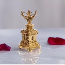 Purpledip Tulsi (Thulasi) Saligram augalas iš gryno kieto žalvario namams, šventykloms (10660)