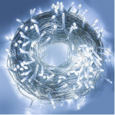 BLOOMWIN Pasakų žibintai Elektra Lauko 100 m 500 LED vėsiai baltos spalvos pasakų žibintai Kalėdų eglutė su kištuku Lauko vidaus 31 V lauko pasakų žibintai Atsparus oro sąlygoms Balkono sodo apšvietimas Kalėdos