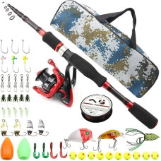 SADPRKR Shrinking Lua Rod Set Ultra Short Sea Rod Angelrolle Angelhaken Ködertasche Set