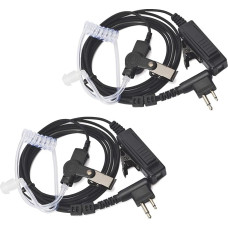 HYS Covert Acoustic Tube, Police Bodyguard Earbuds, Walkie Talkie Headset Inline PTT Microphone for Motorola CP040, CP140, XT600d, XT420, Two Way Radio (Pack of 2)