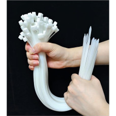 KAXIMON Kabelbinder, 450 mm x 8,8 mm, didelis, skaidrus, nailonas, tvirtas, su 80 kg atsparumu, savadarbis, skirtas namams, sodyboms, sodyboms, butams, šviesus, 100 vnt.