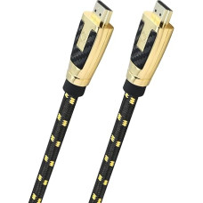OEHLBACH Carb Connect Ultra High Speed HDMI 2.1 Cable - 48 Gbps, 8K/60Hz, 4K/120Hz, Monocrystalline HPOCC® Copper, 24 Carat Gold-Plated Contacts, 4-Way Shielding, Full Metal Connector, Fabric Sheath -
