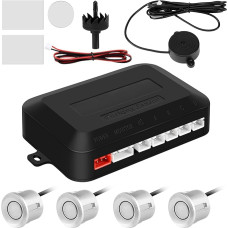 Bopfimer Parktronic Parksensor für Auto, 4 Sensoren, 22 mm, mit Summer, Rückenlehne, silberfarben