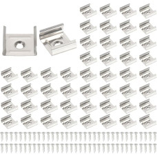 PATIKIL LED Streifen Clips, 70 Stück Edelstahl Montagehalterungen Befestigungsclip Klammerhalterung mit Schrauben für 19mm bis 20mm LED Streifenbeleuchtungskabel