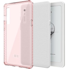 TUDIA SKN Compatible with Onyx Boox Palma 2 Case [Reinforced Corners] Shockproof Thin Anti-Yellowing Silicone Gel Transparent Back Lightweight Grip TPU Bumper for eReader (Pink)