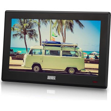 August DA100D - 10 colių nešiojamasis HD televizorius DVB-T2 MPEG4 H.264/H.265/HEVC - LCD televizorius su PVR ir multimedijos grotuvu - skaitmeninis ir analoginis televizorius virtuvėje, miegamajame, kemperyje - maitinamas iš tinklo arba akumuliatoriaus