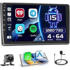 Hikity [4+64GB] Android 15 Car Radio for Audi A4 S4 RS4 8E B6 B7 (2000-2009) Radio CarPlay Android Car Wireless Screen 9 Inch Car Radio Bluetooth Mirror Link Sat Nav GPS EQ DSP WiFi FM