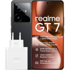 realme GT7 5G Smartphone, 12GB + 256GB, Density 9400e Flagship 5G Chipset, 7000mAh Battery, 120W Charge, 50MP IMX906 OIS Camera, 120Hz 6000nit Display, IP69, Black RR