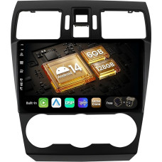 SXAUTO Android 14-6G+128G - Automobilinis radijo imtuvas Forester/XV/WRX (2013-2018 m.) - Belaidis CarPlay Android automobilis - Kamera + MIC - DAB vairo valdymas Dual Band WiFi Fast Boot 360-Cam DSP - 2 DIN IPS 9 colių