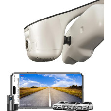 Mangoal Front 4K & Rear 1080p Dash Cam Custom Fit for Audi (Model C Beige), Integrated OEM Look, UHD 2160P Video, G-Sensor, Loop Recording, WiFi and Free App, 128GB Card