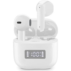 cellularline Tone TWS Bluetooth Headphones with ENC (Environmental Noise Cancelling) 4 Microphones LED Display Total Play Time 20 Hours - White