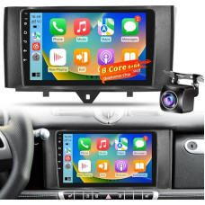 8-Core 4+64G Qualcomm Android Car Radio for Mercedes Benz Smart Fortwo 2011-2015, 9 Inch IPS Touchscreen with Wireless CarPlay & Android Car, DSP Hi-Res Sound, GPS Navigation, AHD Rear View Camera