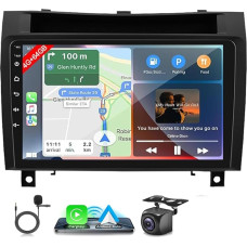 LICHENGTAI 4+64G Android 14 automobilinis radijas Mercedes Benz SLK klasei R171 2004-2011 su belaidžiu Carplay Android automobiliu, 9 colių jutiklinio ekrano radijas su GPS WiFi Bluetooth atbulinės eigos kamera Mirror Link FM/RDS