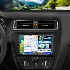 SIXWIN 4+64G Android 13 Car Radio with CarPlay/Android Car for VW Golf 5 Golf 6 Skoda Polo Passat Tiguan Touran, 9 Inch HD Touchscreen Supports WiFi GPS Bluetooth 5.0 FM/RDS 32EQ USB Type-C