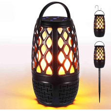 UNISOPH Bluetooth Speaker with Flame Effect, LED Bluetooth Box with Holder and Hook, IP65 Waterproof, Wireless, Stereo Sound, Father's Day Gift for Dad, Gifts for Men