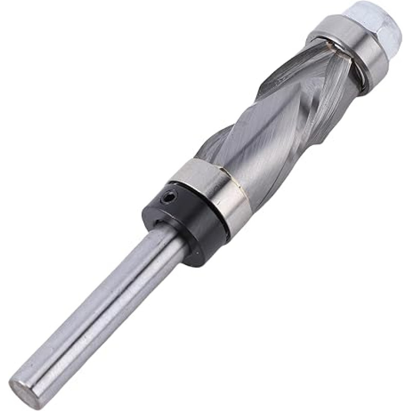 Asixxsix Hartmetall-Kompressionsfräser für Bündigen Schnitt, 1/4 Schaft, Oberes und Unteres Lager, 2 + 2 Nuten, 1/2 Zoll Schneiddurchmesser, Spirale nach Oben und Unten Musterschablone,