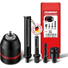 SCHWABENBACH ® 5 dalių 1,5-13 mm 1/2-20UNF be rakto griebtuvų rinkinys, skirtas gręžtuvams ir smūginiams veržliarakčiams - gręžtuvo griebtuvo adapteris