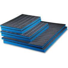 GUARDIQUE Daugiasluoksnės putos 800 x 600 x 30 mm, 1 vnt., šešėlinės putos, pjovimo ir šalinimo, reguliuojamos, Kaizen, įrankių įdėklas įrankiams, fotoaparatui, įrankių dėžei, įrankių vežimėliui, mėlynos ir juodos spalvos