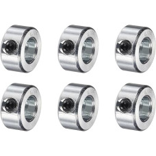 sourcing map 6teiliges Set Schraubenmanschetten, 5/16 Zoll Bohrung, verzinkter Karbonstahl, Schaftmanschetten, 5/8 Zoll Außendurchmesser, 5/16 Zoll Breite Schloss-Achsenmanschettenklemme (hohl