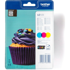 Brother LC-123RBWBP LC-123 Ink Cartridge Standard Capacity Rainbow Blister Cyan / Magenta / Yellow