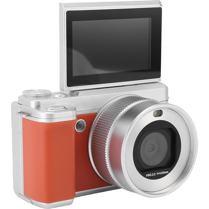 Dpofirs 5K skaitmeninis fotoaparatas, 80MP 18x skaitmeninis priartinimas WiFi vaizdo kamera su HD dvigubu objektyvu ir apverčiamu ekranu, automatinio fokusavimo kelionių fotoaparatas, skirtas asmenukėms fotografuoti (rudos spalvos)