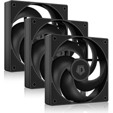 ID-COOLING AS-120-K TRIO 120 mm juodas kompiuterio korpuso ventiliatorius, 3 vnt., aukštos kokybės aušinimas, mažas triukšmas, 27,2 dB(A), ventiliatoriaus greitis nuo 300 iki 2000 aps/min, 58 CFM