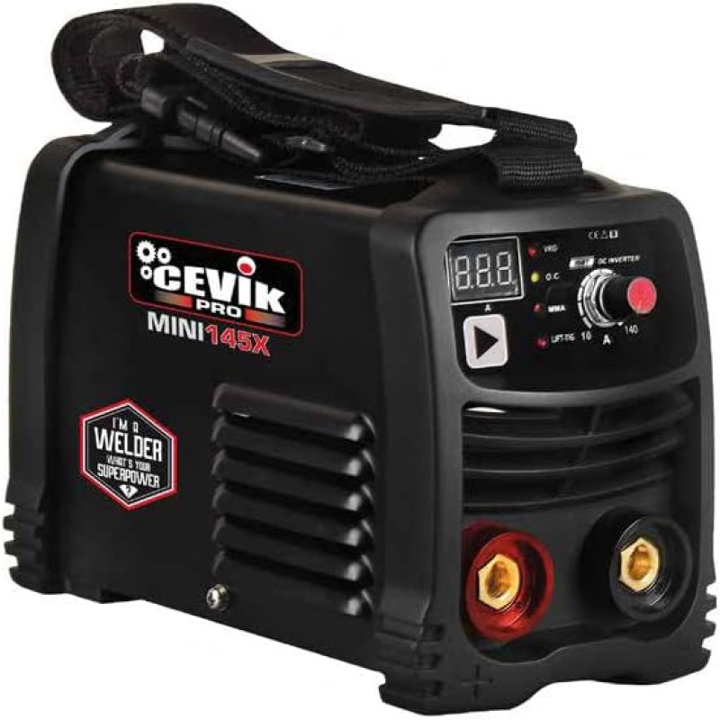 CEVIK PRO 141 A. Elektrodai nuo 2,25 iki 3,25 mm. Su priedais